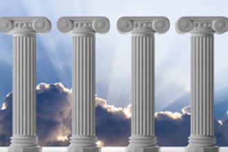 Classical columns represent the four key pillars for a successful training organisation.